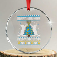 Hanukkah Christmas Cat Crystal Glass Ornament Happy Hanukkat Meowy Christmas TS09