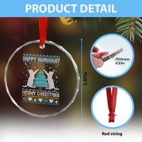Hanukkah Christmas Cat Crystal Glass Ornament Happy Hanukkat Meowy Christmas TS09