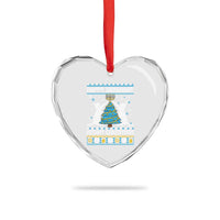 Hanukkah Christmas Cat Heart Crystal Glass Ornament Happy Hanukkat Meowy Christmas - Wonder Print Shop