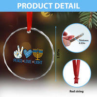 Hanukkah Crystal Glass Ornament Peace Love Light Chanukah Jewish David Star TS11