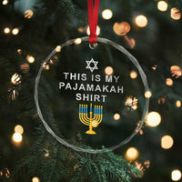 Hanukkah Crystal Glass Ornament This Is My Pajamakah ornamentChanukah Jewish Menorah TS11