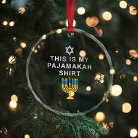 Hanukkah Crystal Glass Ornament This Is My Pajamakah ornamentChanukah Jewish Menorah TS11