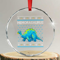 Hanukkah Dinosaur Crystal Glass Ornament Menorasaurus Menorah Dino TS09