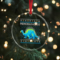Hanukkah Dinosaur Crystal Glass Ornament Menorasaurus Menorah Dino TS09