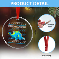 Hanukkah Dinosaur Crystal Glass Ornament Menorasaurus Menorah Dino TS09