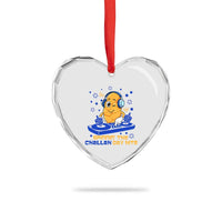 Hanukkah DJ Challah And Dreidel Heart Crystal Glass Ornament Funny Jewish Gift - Wonder Print Shop