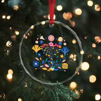Hanukkah Floral Menorah Crystal Glass Ornament Jewish Gift For Women TS12