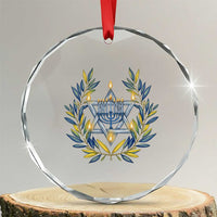 Hanukkah Flower Menorah Star Of David Crystal Glass Ornament Gift For Women TS12