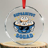 Hanukkah Sufganiyot Squad Crystal Glass Ornament Funny Jelly Donut Jewish Gift TS12