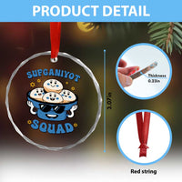 Hanukkah Sufganiyot Squad Crystal Glass Ornament Funny Jelly Donut Jewish Gift TS12