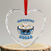 Hanukkah Sufganiyot Squad Heart Crystal Glass Ornament Funny Jelly Donut Jewish Gift - Wonder Print Shop