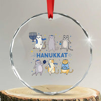 Hanukkat Crystal Glass Ornament Funny Cats Hanukkah Festival Of Lights Gift TS12