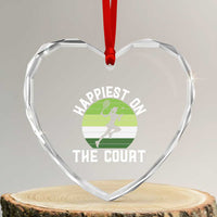 Happiest On The Court Heart Crystal Glass Ornament Vintage Retro Tennis Girl Gift - Wonder Print Shop