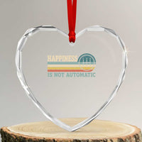 Happiness Is Not Automatic 5 Speed Manual Transmission Car Heart Crystal Glass Ornament