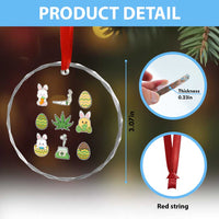 Happy 420 Easter Crystal Glass Ornament TS02