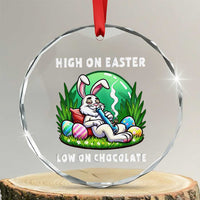 Happy 420 Easter Crystal Glass Ornament Funny Bunny Marijuana Cannabis Weed - Wonder Print Shop
