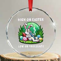 Happy 420 Easter Crystal Glass Ornament Funny Bunny Marijuana Cannabis Weed TS02