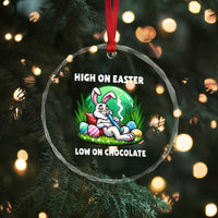 Happy 420 Easter Crystal Glass Ornament Funny Bunny Marijuana Cannabis Weed TS02