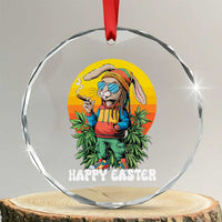 Happy 420 Easter Crystal Glass Ornament Funny Bunny Smoking Weed - Wonder Print Shop