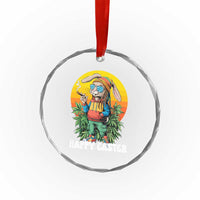 Happy 420 Easter Crystal Glass Ornament Funny Bunny Smoking Weed - Wonder Print Shop