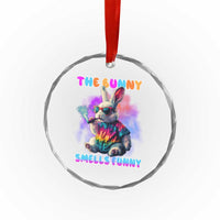 Happy 420 Easter Crystal Glass Ornament Funny Smoking Easter Bunny Smells Funny Easter - Wonder Print Shop