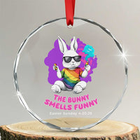 Happy 420 Easter Crystal Glass Ornament The Bunny Smells Funny - Wonder Print Shop