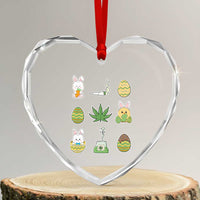 Happy 420 Easter Heart Crystal Glass Ornament - Wonder Print Shop