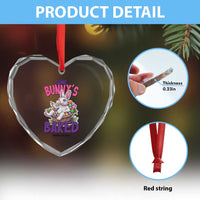 Happy 420 Easter Heart Crystal Glass Ornament Bunny Funny Weed Smoking Rabbit Cannabis 4/20 Day - Wonder Print Shop