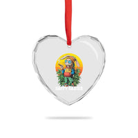 Happy 420 Easter Heart Crystal Glass Ornament Funny Bunny Smoking Weed - Wonder Print Shop