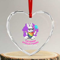 Happy 420 Easter Heart Crystal Glass Ornament The Bunny Smells Funny - Wonder Print Shop