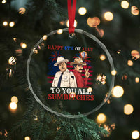 Happy 4th of July To All You Sumbitches Country Humor Crystal Glass Ornament Vintage Southern Cowboy Patriotic Graphic