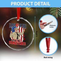 Happy 4th Of July To All You Sumbitches Crystal Glass Ornament Funny USA 250th Anniversary Independence Day