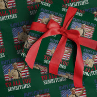 Happy 4th of July To All You Sumbitches Wrapping Paper Roll Funny Smokey Patriotic American 70s Movie The Bandit