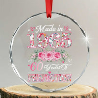 Happy 60th Birthday Floral Crystal Glass Ornament Made In 1965 60 Years of Perfection - Wonder Print Shop