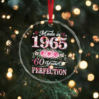 Happy 60th Birthday Floral Crystal Glass Ornament Made In 1965 60 Years of Perfection - Wonder Print Shop