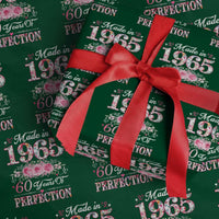 Happy 60th Birthday Floral Wrapping Paper Roll Made In 1965 60 Years of Perfection - Wonder Print Shop