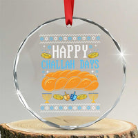 Happy Challah Days Crystal Glass Ornament Ugly Hanukkah Food Lover Gift - Wonder Print Shop