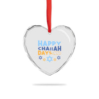 Happy Challah Days Heart Crystal Glass Ornament Hanukkah Holiday Gift - Wonder Print Shop