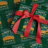 Happy Challah Days Wrapping Paper Roll Ugly Hanukkah Food Lover Gift - Wonder Print Shop