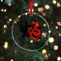 Happy Chinese New Year 2025 Crystal Glass Ornament Calligraphy Year Of The Snake TS11