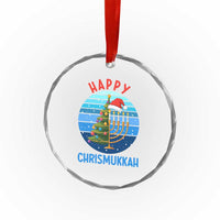 Happy Chrismukkah Crystal Glass Ornament Menorah Candle Christmas Tree Holiday Jewish Gift TS12