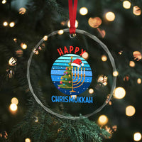 Happy Chrismukkah Crystal Glass Ornament Menorah Candle Christmas Tree Holiday Jewish Gift TS12