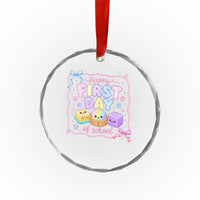 Happy First Day Of School Cute Kawaii Squishy Back To School Graphic Crystal Glass Ornament