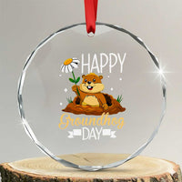 Happy Groundhog Day Crystal Glass Ornament Punxsutawney Phil Groundhog Lover TS02