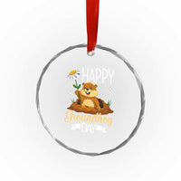 Happy Groundhog Day Crystal Glass Ornament Punxsutawney Phil Groundhog Lover TS02