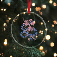 Happy Japanese New Year 2025 Crystal Glass Ornament Year Of The Snake Sakura Cherry Blossom TS11