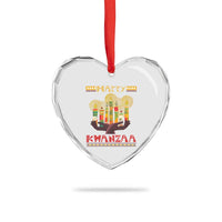 Happy Kwanzaa African American Xmas Heart Crystal Glass Ornament - Wonder Print Shop