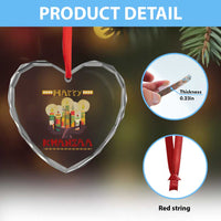 Happy Kwanzaa African American Xmas Heart Crystal Glass Ornament - Wonder Print Shop