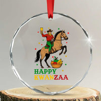 Happy Kwanzaa Cowboy Crystal Glass Ornament Funny African Holiday Gift TS12
