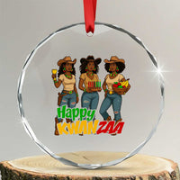 Happy Kwanzaa Cowgirl Crystal Glass Ornament Festival Of Lights African Heritage Gift TS12